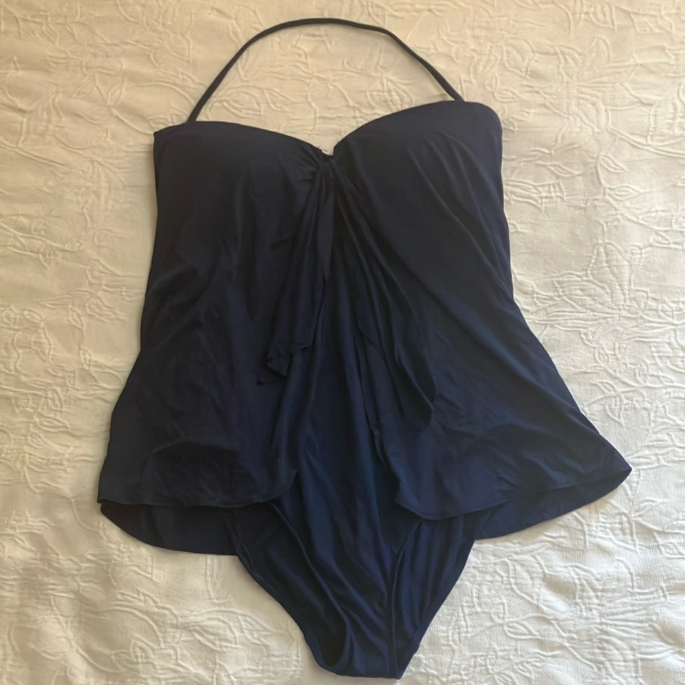 Ralph Lauren Navy One Piece concealing Swimsuit